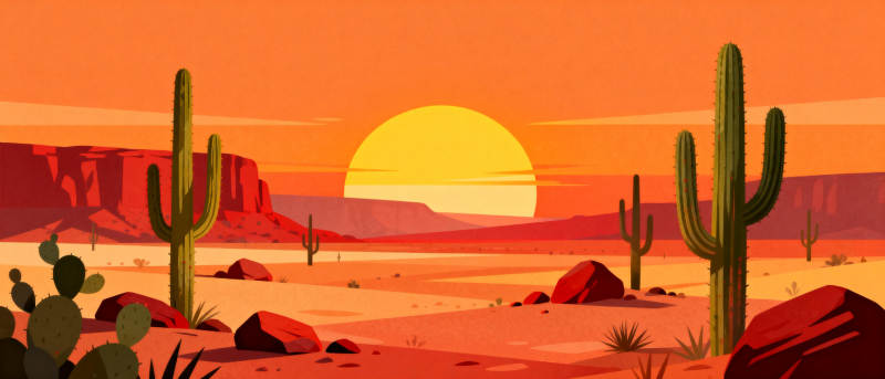 沙漠日落景象图片