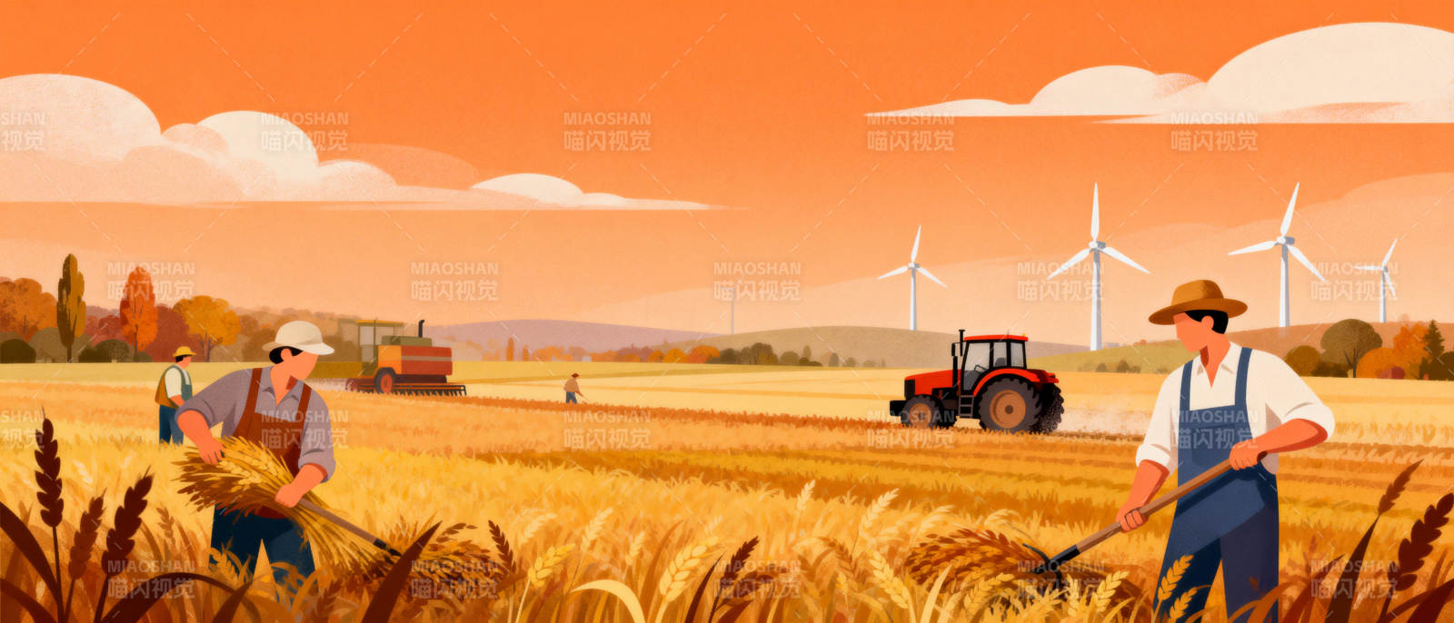 丰收田野风光图片