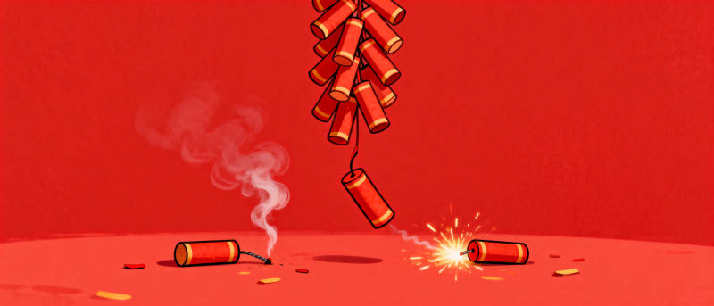 鞭炮炸响迎新春图片