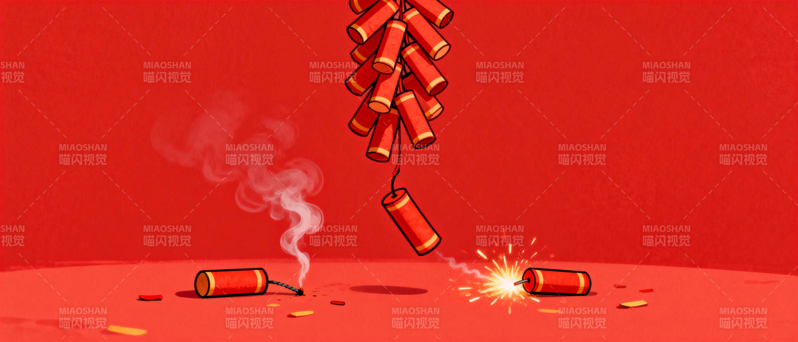 鞭炮炸响迎新春图片