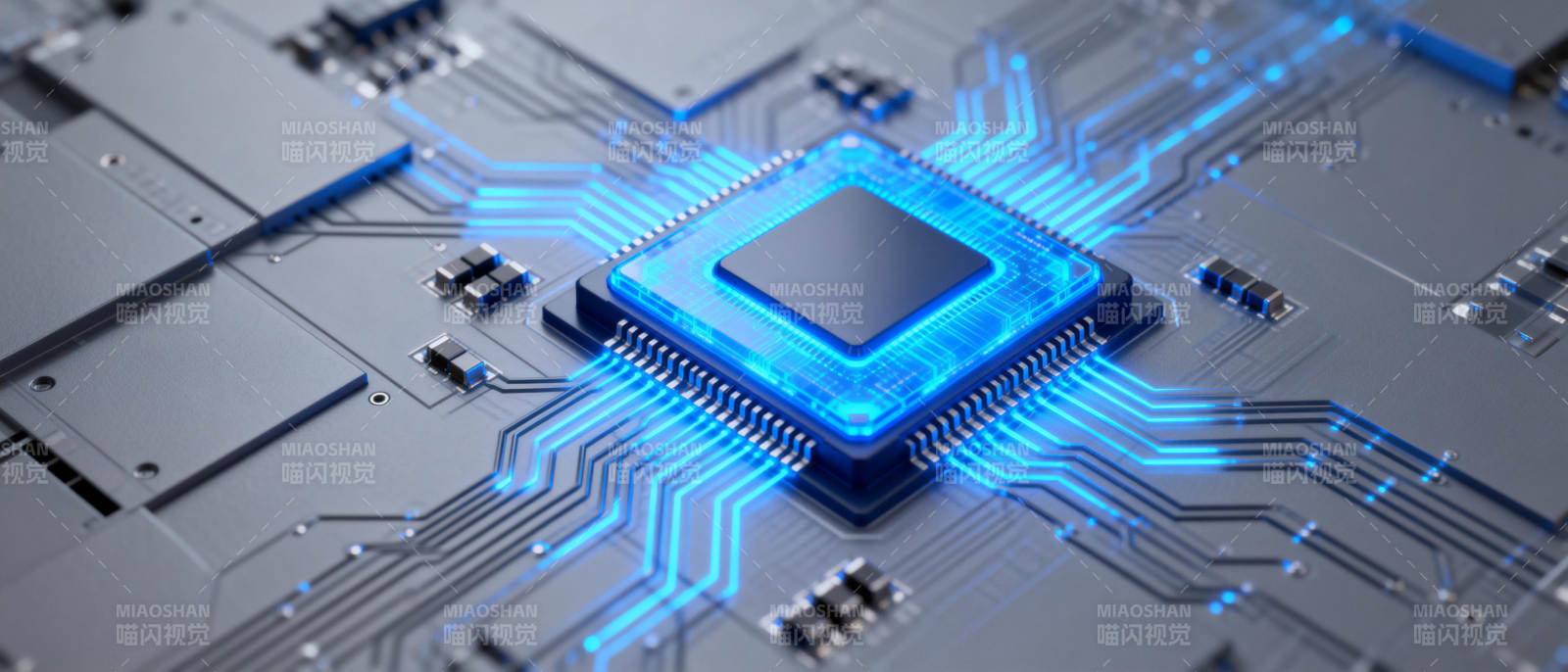 芯片电路发光图图片