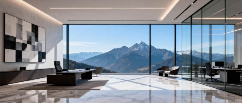 现代客厅山景图片