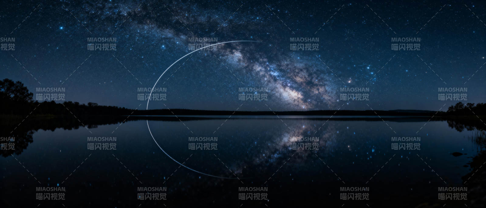 星河倒影夜景图片