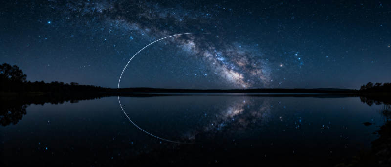 星河倒影夜景图片