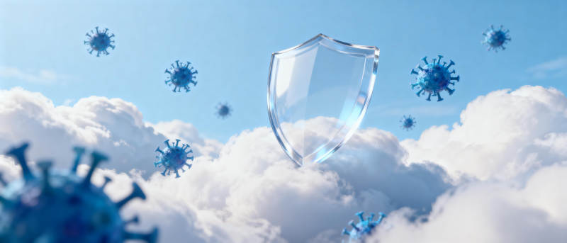 盾牌抵御病毒图片