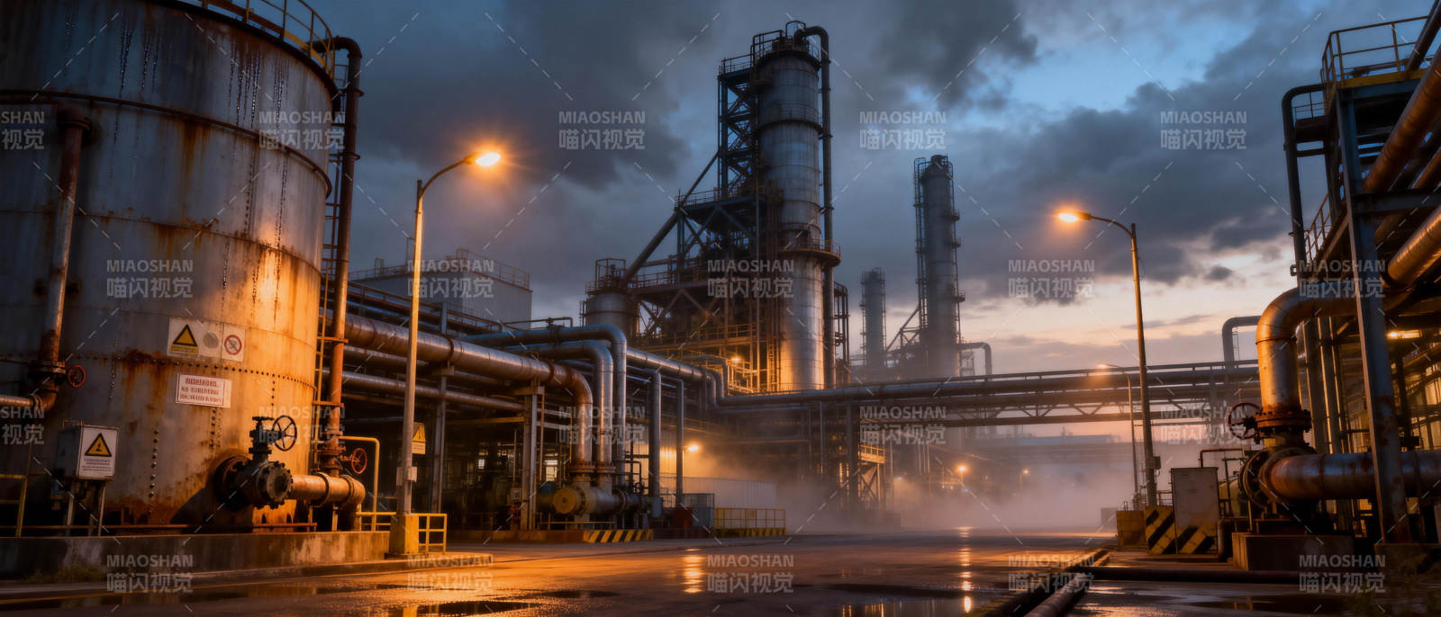 工业夜景图片
