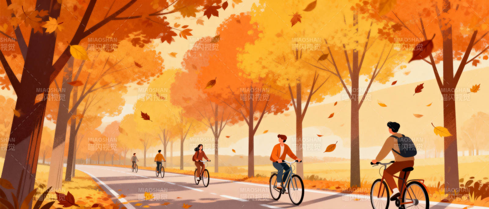 秋日骑行图片