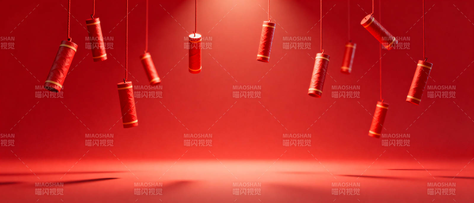 红色线轴悬空排列图片