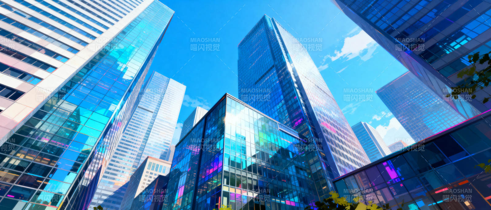 都市霓虹夜景图片