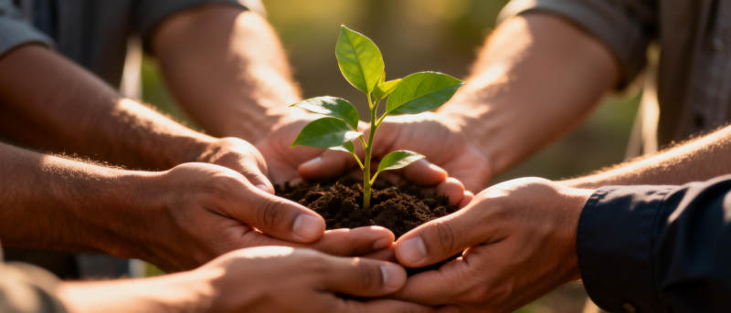 携手共护新绿图片