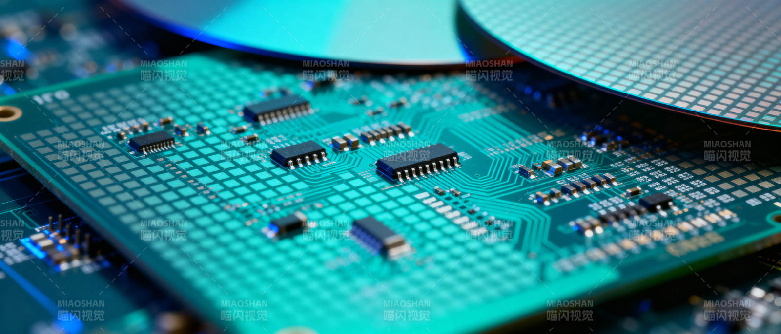 芯片电路特写图片