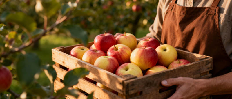 丰收的苹果园图片