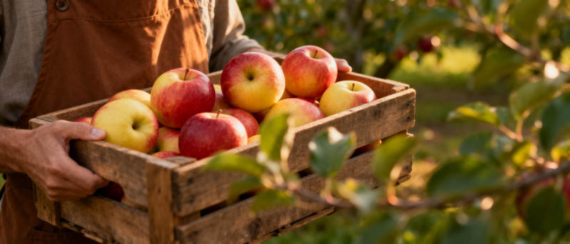 丰收的苹果园图片