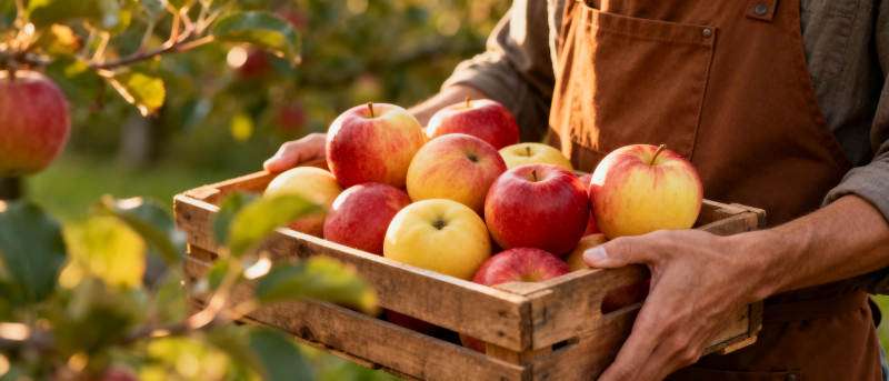 丰收的苹果园图片