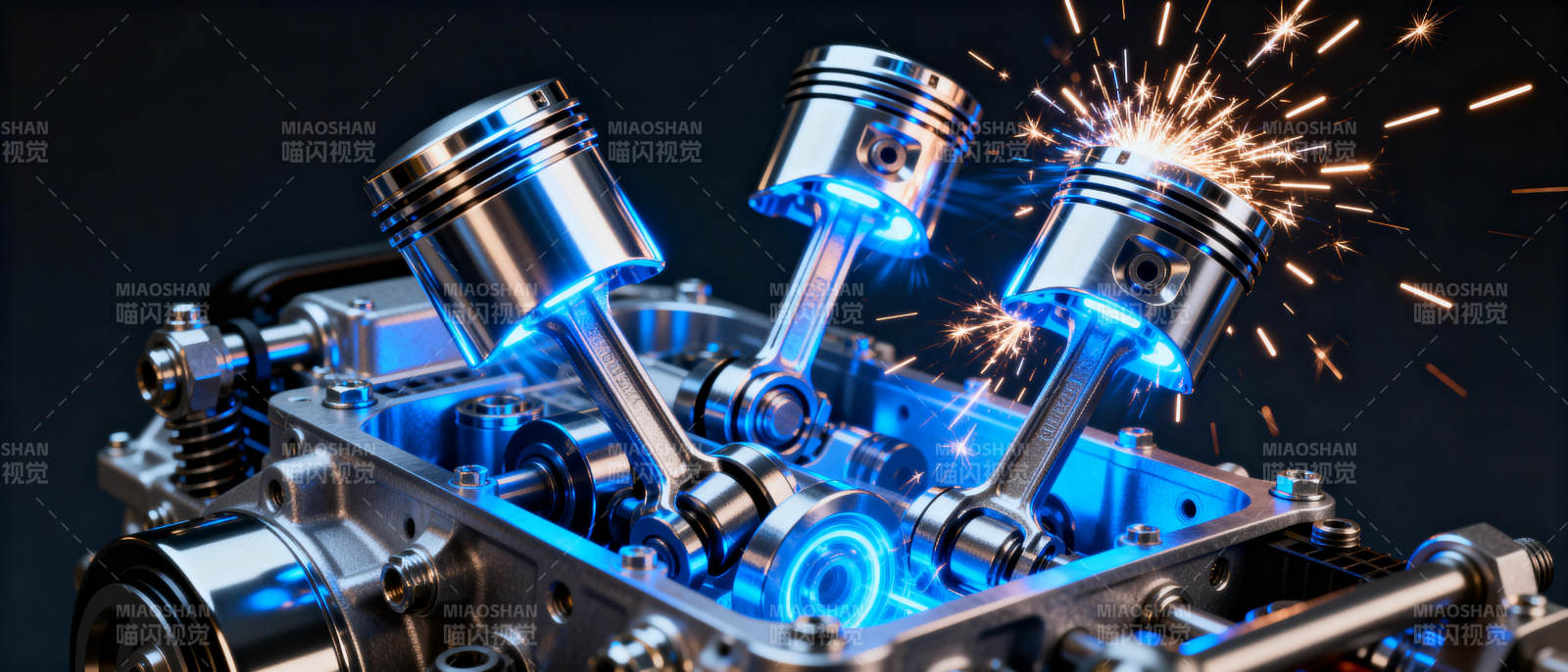 引擎轰鸣 电光四射图片