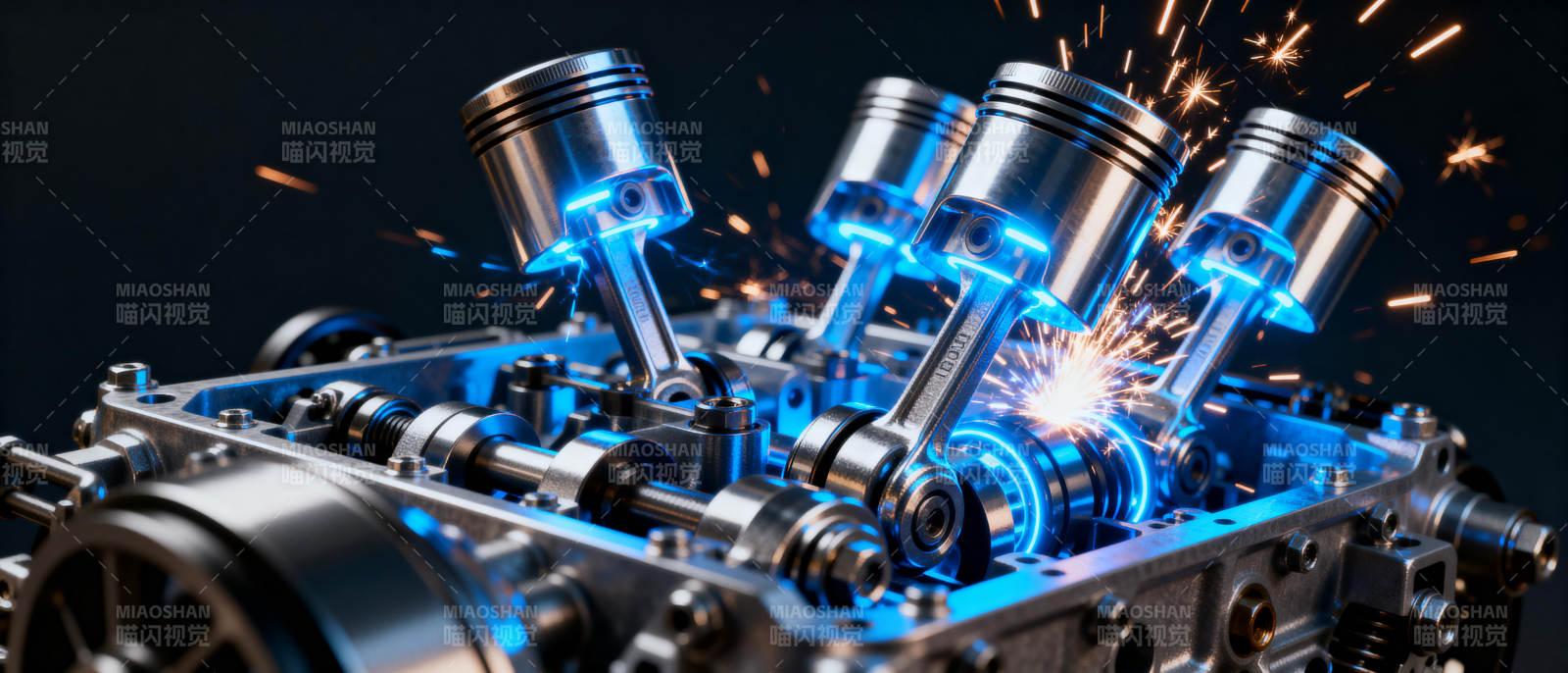 引擎轰鸣 蓝光四射图片