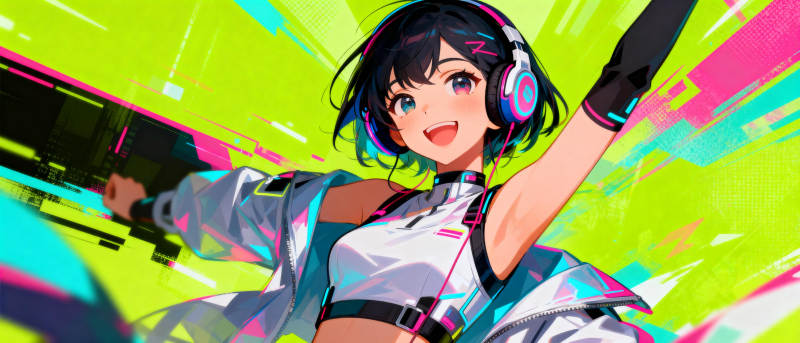 电音少女跃动瞬间图片