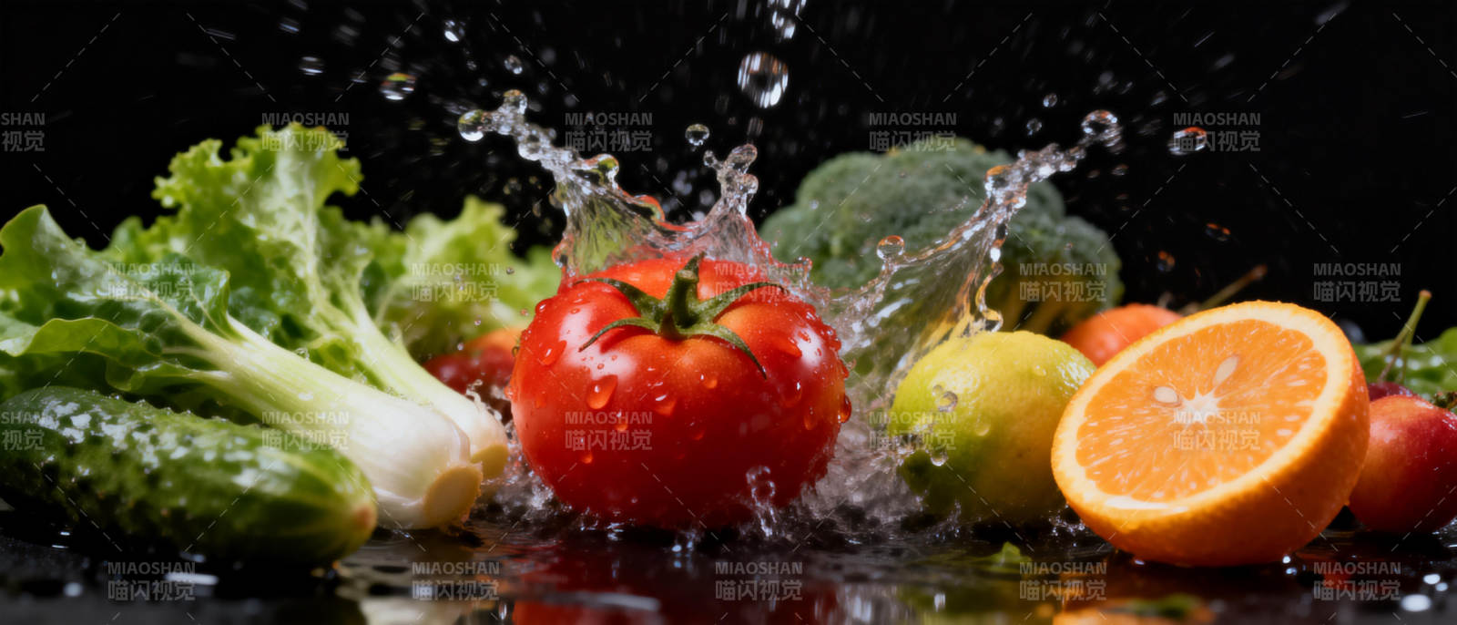 蔬果水花四溅图片