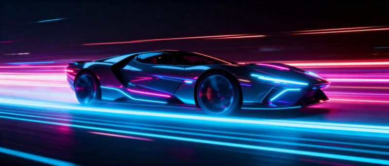 霓虹疾驰未来车图片