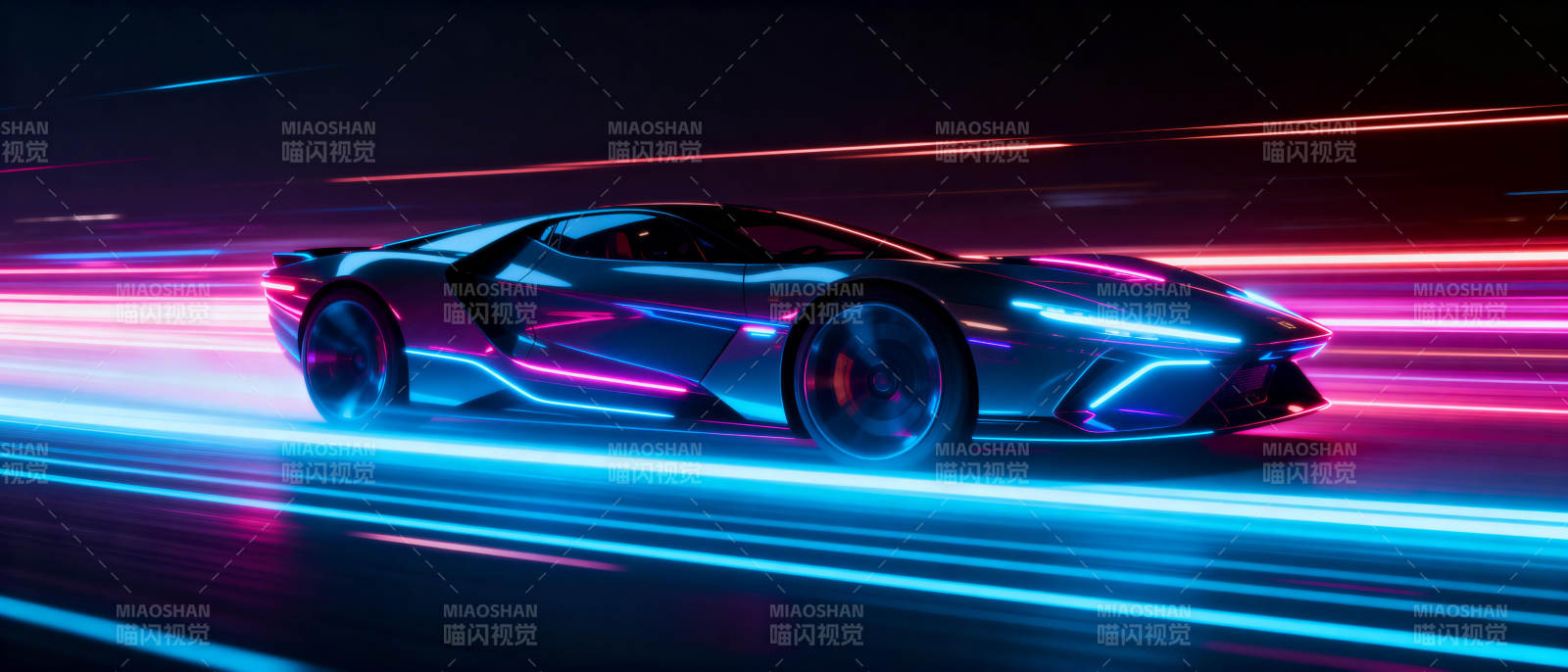 霓虹疾驰未来车图片