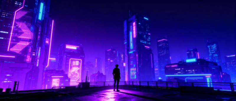 霓虹都市夜景图片