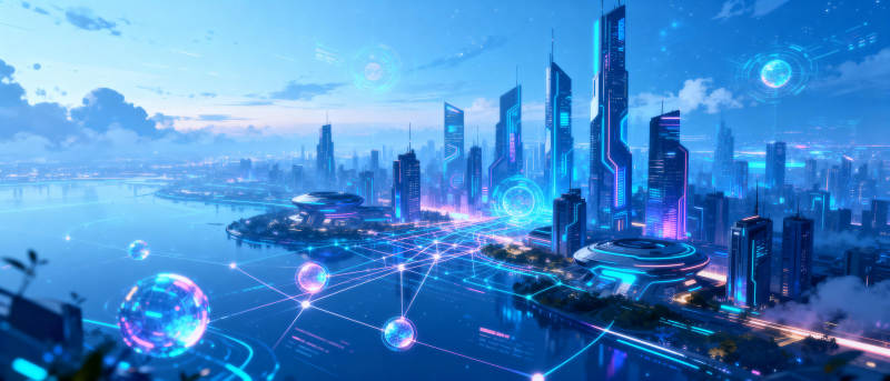 未来都市夜景图片