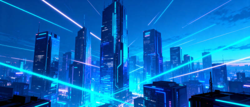 霓虹都市夜景图片