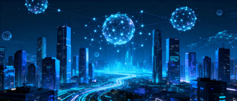 未来都市夜景图片