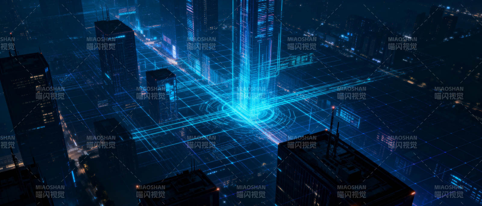 未来都市夜景图片