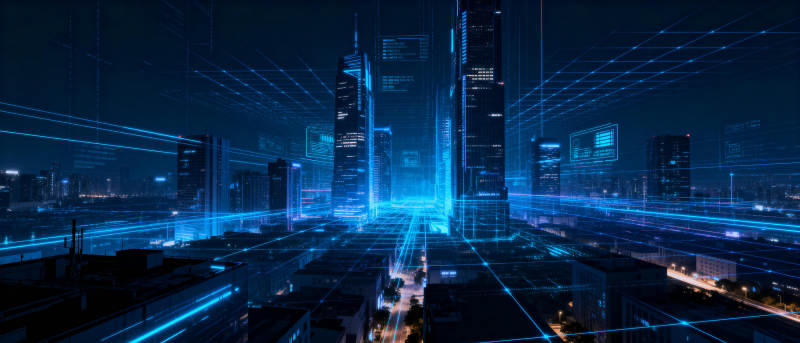 未来都市夜景图片