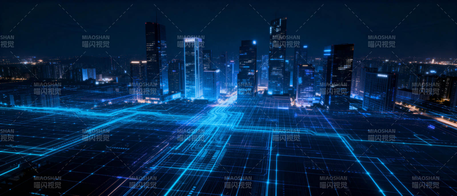 未来都市夜景图片