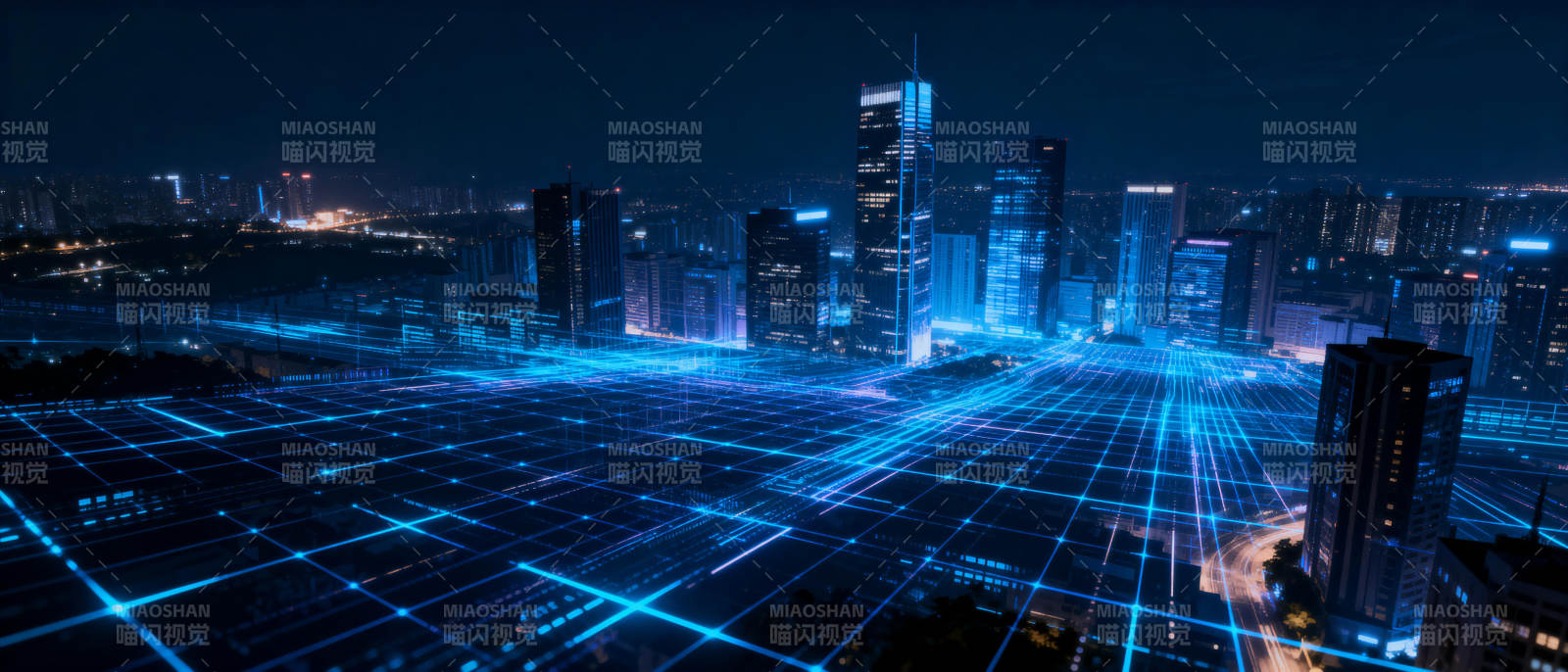 未来都市夜景图片