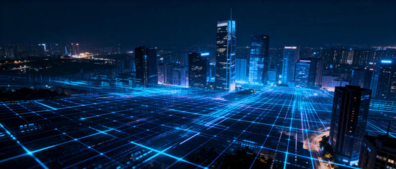 未来都市夜景图片