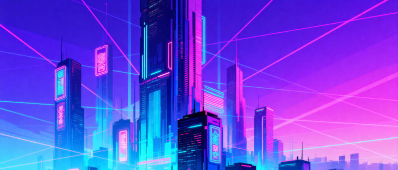 霓虹都市夜景图片