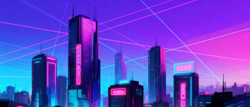 霓虹都市夜景图片