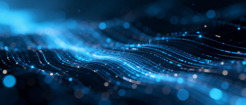 蓝色数据流波纹图片