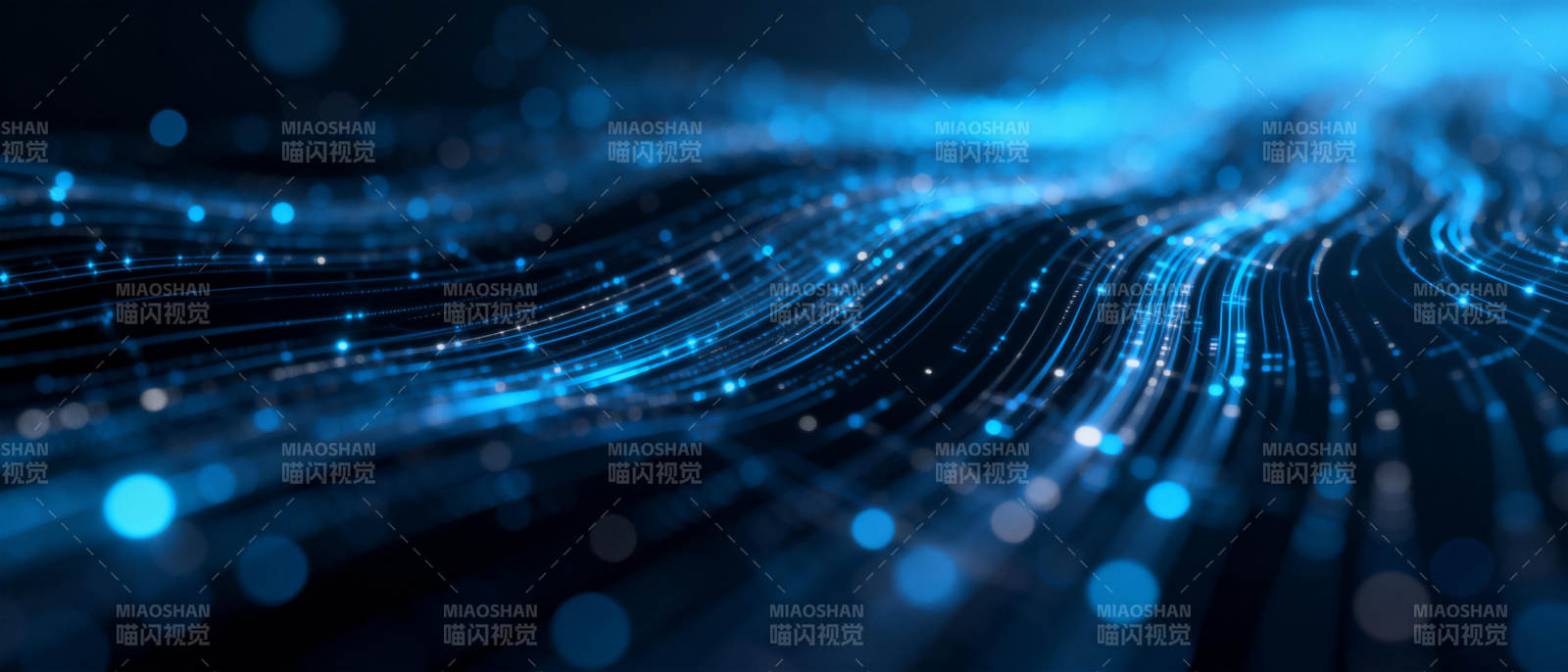 蓝色数据流波纹图片