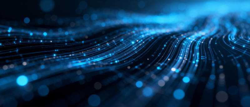 蓝色数据流波纹图片