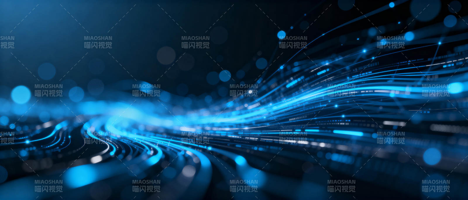 蓝光流线科技感图片