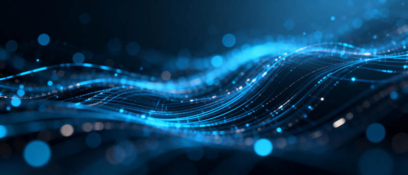 蓝色光波流动图片