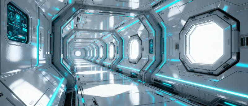 未来太空走廊图片