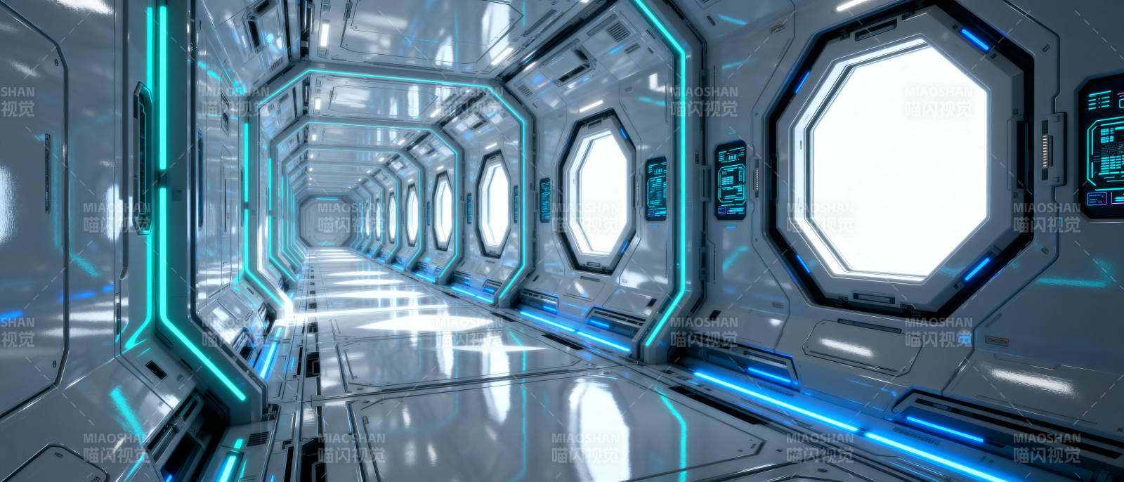 未来太空走廊图片
