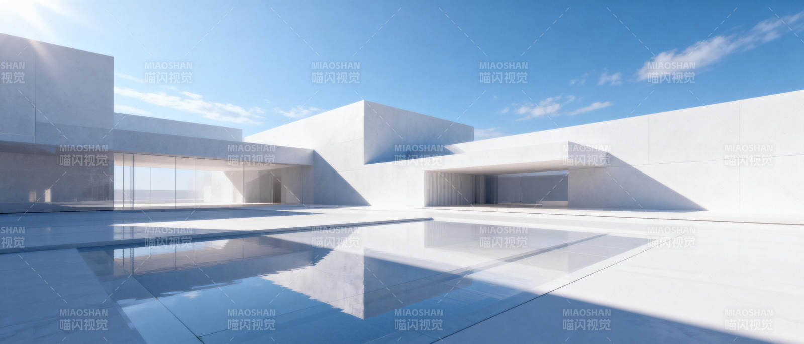 现代建筑与水景图片