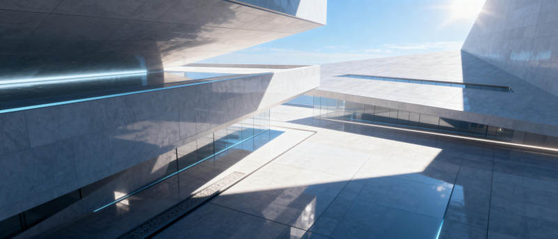 现代建筑光影交错图片