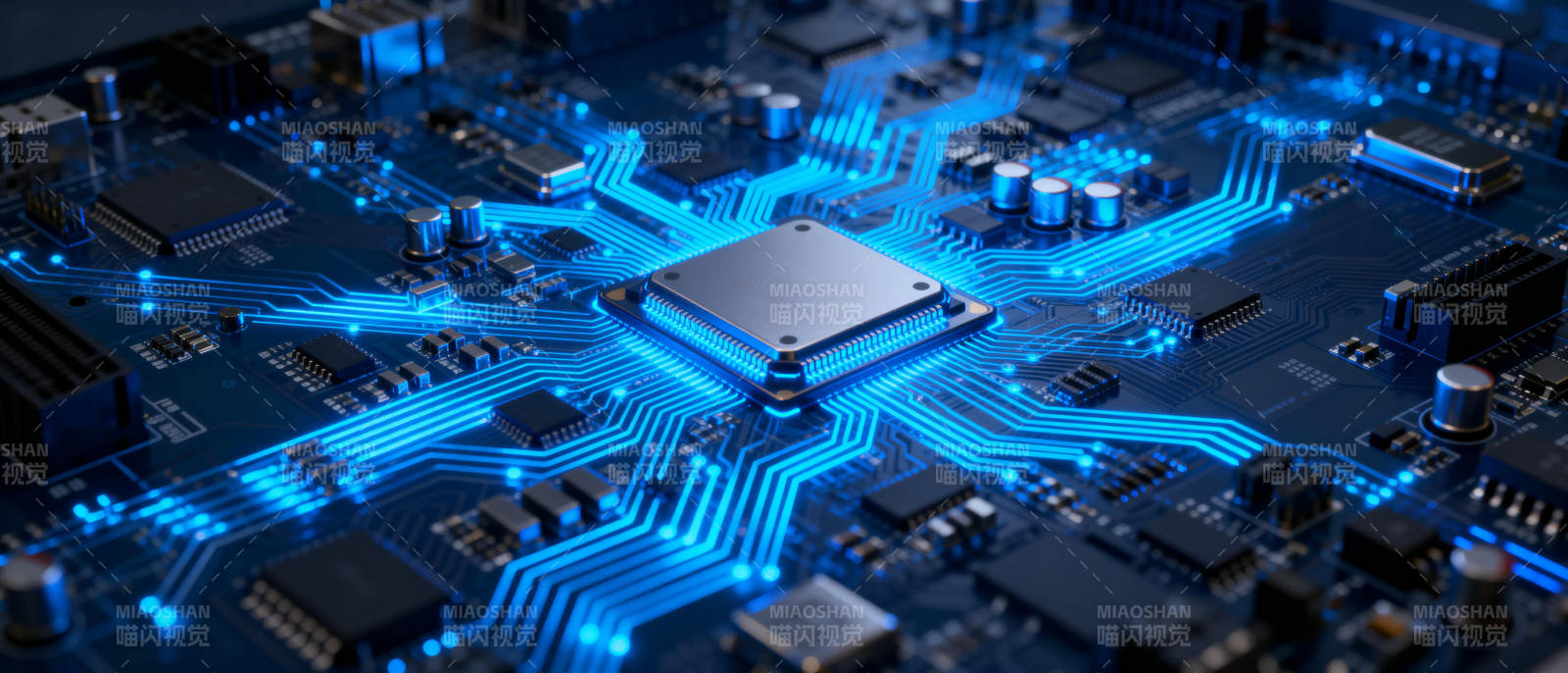 芯片电路发光图图片