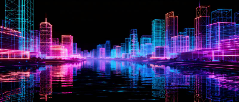 霓虹都市夜景图片