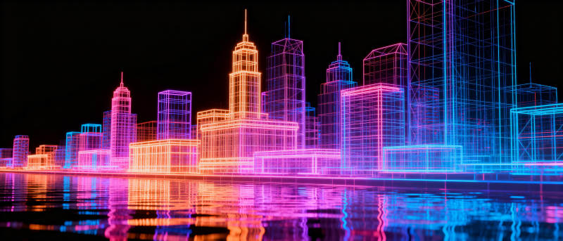 霓虹都市夜景图片