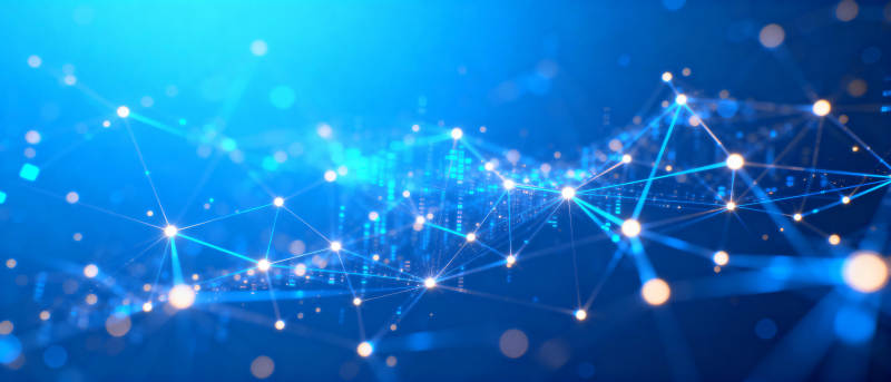 蓝色网络连接图图片