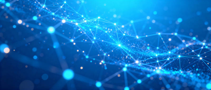 蓝色网络光点连接图片