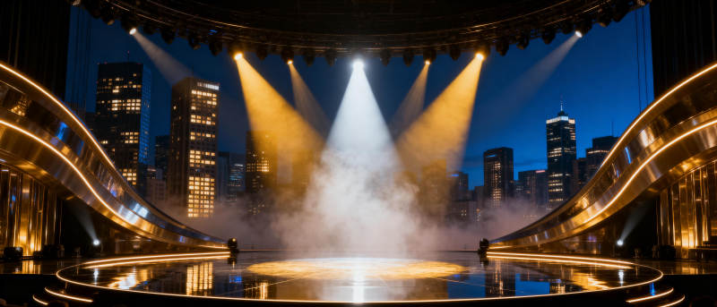 城市夜景舞台灯光图片